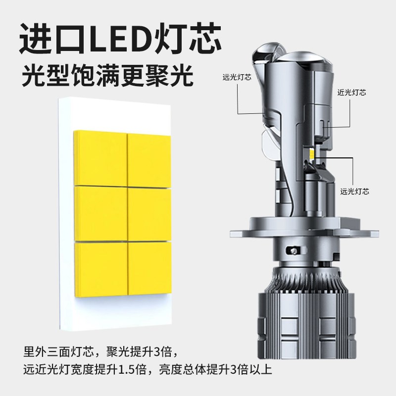 适用铃木UY125改装灯o泡UU125踏板摩托车led大灯透镜UE125H4双透