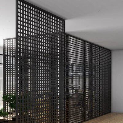 轻奢格栅隔断墙隔间挡板屏风办公室内玄关客厅装饰镂空金属隔栅