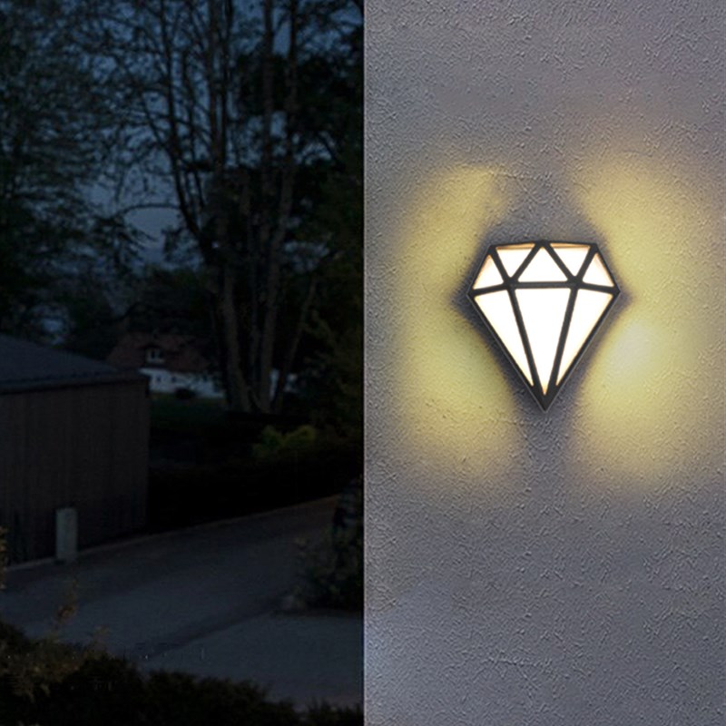 刻为户外壁灯防水家用楼梯过道外E墙灯庭院灯创意钻石造型门厅灯