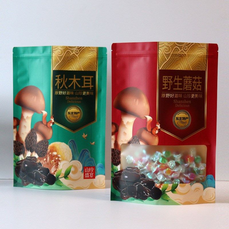 东北干货特产牛皮纸自封袋秋木耳蘑菇塑料密封拉链礼品食品包装袋