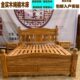 全纯实木床1.8米1.5米双单人婚床老榆木家具欧式 简约结实环保床