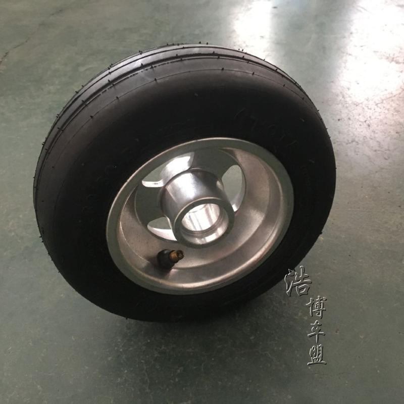 电动小卡b丁车配件改装80/60-5寸真空轮胎铝合金轮毂 轴承键槽轮