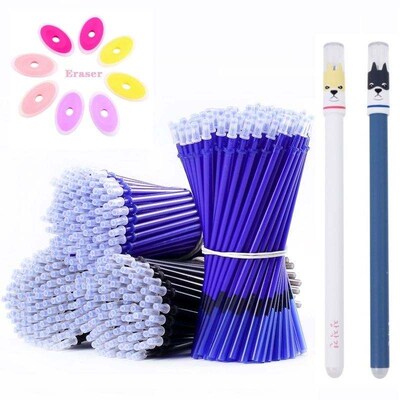Erasable Pen Set Washable Handle Black BlMue Ink Writing Gel