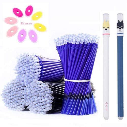 Erasable Pen Set Washable Handle Black BlMue Ink Writing Gel