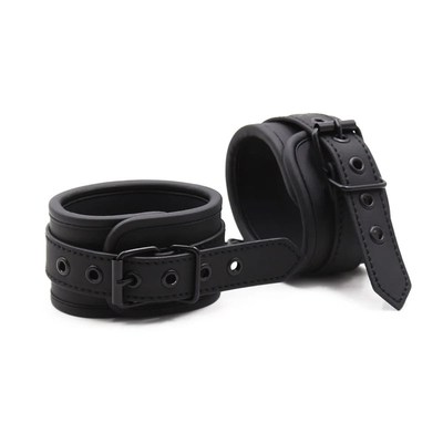 Adjustable Erotic PU Leather Handcuffs Wrist Ankle Cuffs Bon