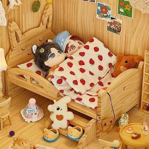 棉花木质娃氛围感20家具用品cm的屋家具过家家套装娃娃床品迷你