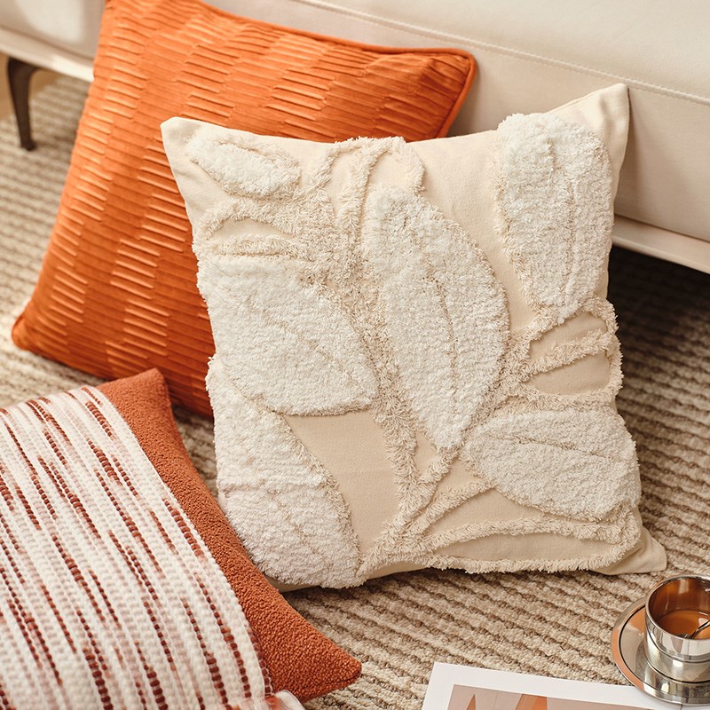迷雾之森 焦糖色 抱枕沙发客厅轻奢高级感靠垫橙色沙发靠枕套民宿