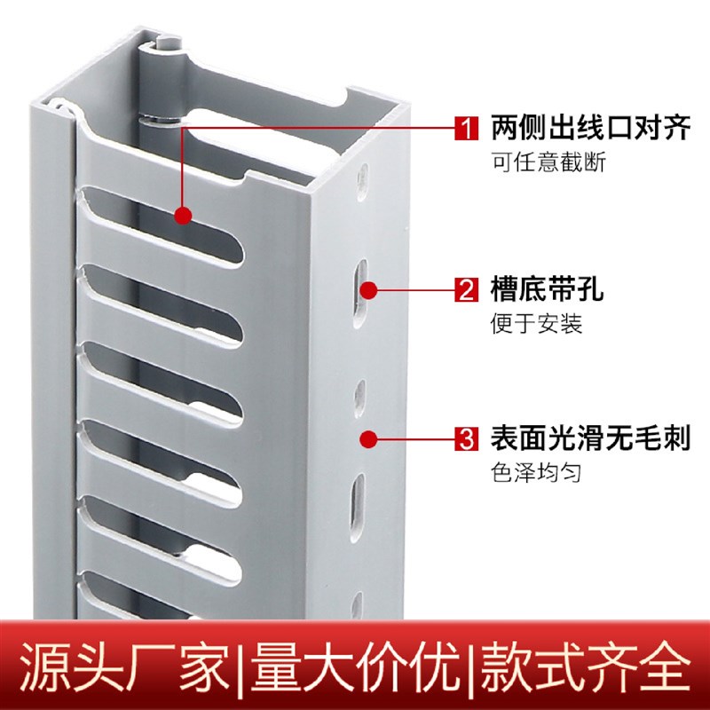 PVC线槽明装阻燃绝缘工业配电箱走线槽塑料控制柜电线走线槽