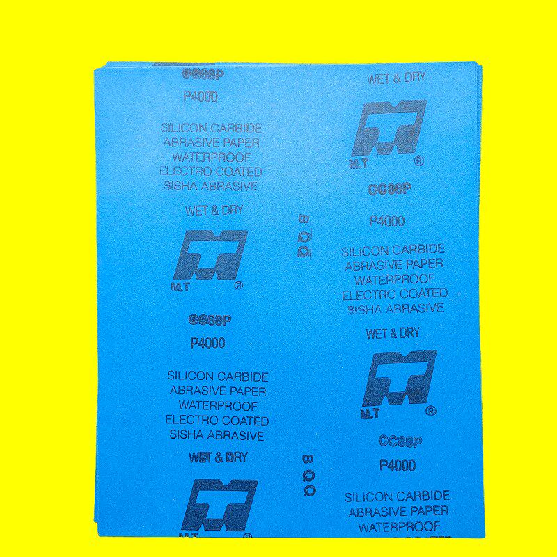 MT乳胶纸蓝色砂纸干湿两用CC88P精细打磨抛光除锈180-5000目水磨
