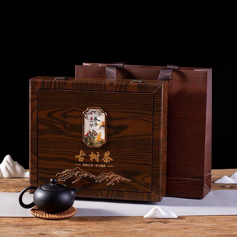 普洱茶包装盒冰岛昔归普洱茶牛皮纸357克茶饼包装盒创意礼盒包邮