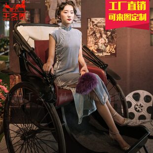 可拉载客老上海人力经典黄包车民国车景区游览观光酒店摆件巡演车