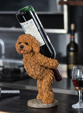 欧式酒架创意家i用放葡萄酒架家居装饰品客厅吧台摆件可爱狗红酒