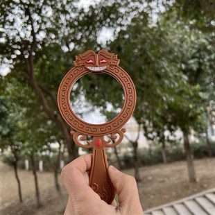 新款 哪吒2魔镜铜镜真镜子能照高清玻璃小镜子 石矶娘娘魔镜手持p版