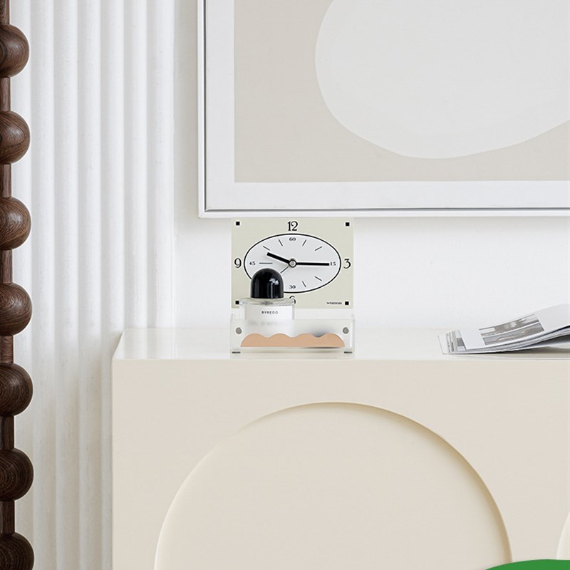 曼德尔达入口大厅桌子装饰时钟客厅创意K时钟桌面创意存储装饰品