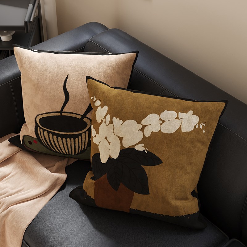 复古抱枕客厅沙发枕套办公室飘窗背垫靠枕靠垫高级感卧室床头腰枕