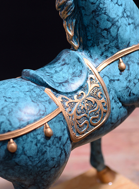 复古招财马摆件家居办公室电视柜酒柜马到成功商务开业工艺礼品