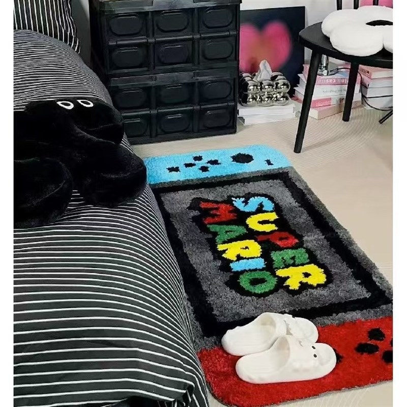 创意卡通卧室床边毯客厅游戏机地毯卧室加厚飘窗垫防滑耐脏地垫子