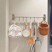 厨房好物｜挂钩不锈钢墙上活动挂勾厨具挂杆砧板置物架勺铲子挂架