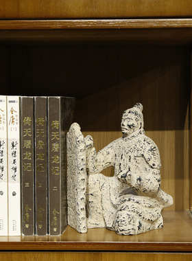 仿石雕刻轻奢书档工艺品样板间书靠送礼办公桌摆件书房装饰品书立