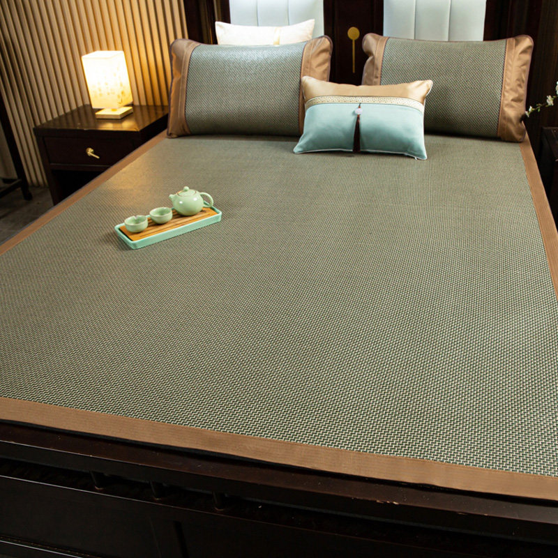 2023新款双面凉席藤席三件套可折叠冰丝席夏季家用席子夏天草席