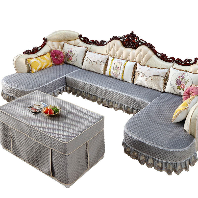 欧式沙发垫 全包套罩通用定做简欧防滑U型垫冬季毛绒沙发套罩包邮