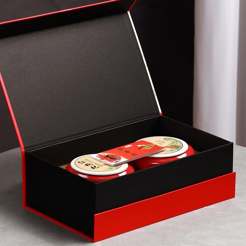 红枸杞包装盒空礼盒高档宁夏野生黑枸杞礼品盒陶瓷罐枸杞礼盒空盒