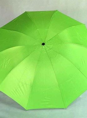 荧光绿色防紫外线银胶折叠伞三折10骨超强防风遮阳翠绿太阳伞雨伞