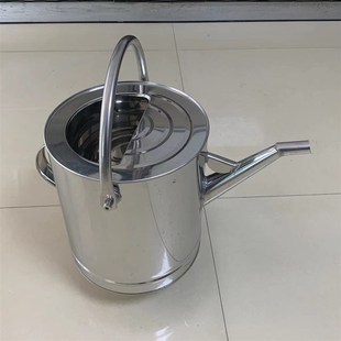 不锈钢304长嘴加油桶耐高温80度15升手提加油壶带盖全钢大号