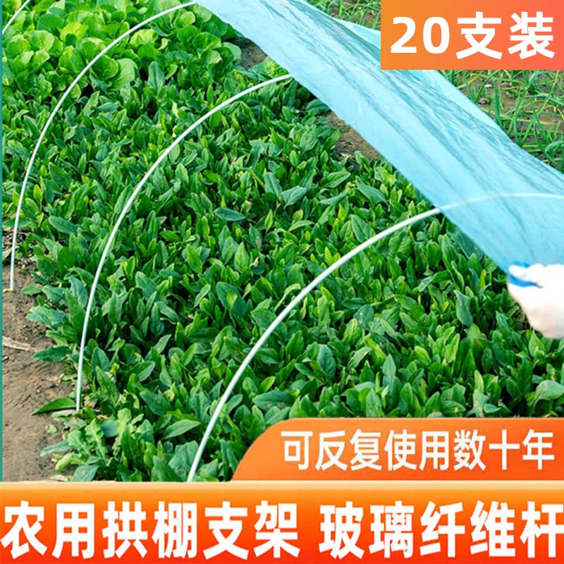 20根菜棚保温棚花棚农用小拱棚支架拱竿骨架玻璃钢纤维杆弹力棒