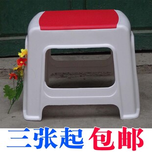 新款28塑料凳子多色双层加厚成人浴室茶几凳高凳子大量板凳承重强