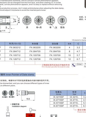 厂家供应可更换式模具日期章FX Z48700 Z48715