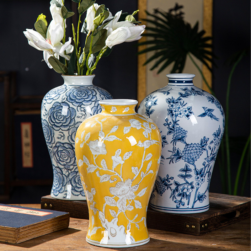 下陶瓷新釉瓶八款陶瓷高温花瓶梅中式花瓶陶瓷装饰陶瓷水可花瓶培