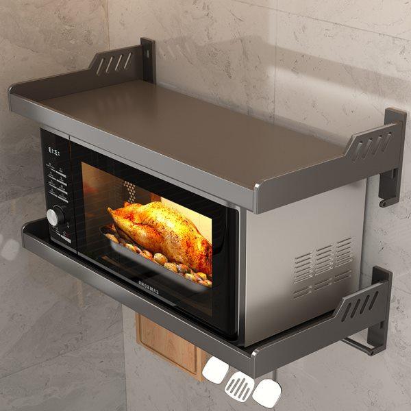 厨房微波炉置物架家用壁挂式免打孔放烤箱架子多功能墙上收纳挂架,厨房/烹饪用具,微波炉置物架,淘宝优惠券,粉丝福利购,淘宝优惠卷