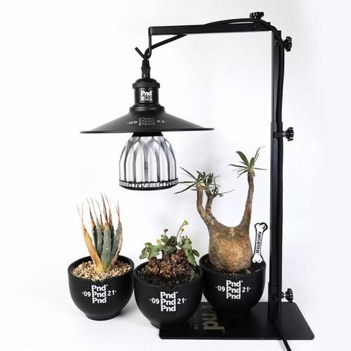 pnd块根可调节金属灯架植物全光谱补光灯黑色灯罩灯口e27户外露营