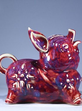 大宋官窑 钧瓷摆件 乐开怀