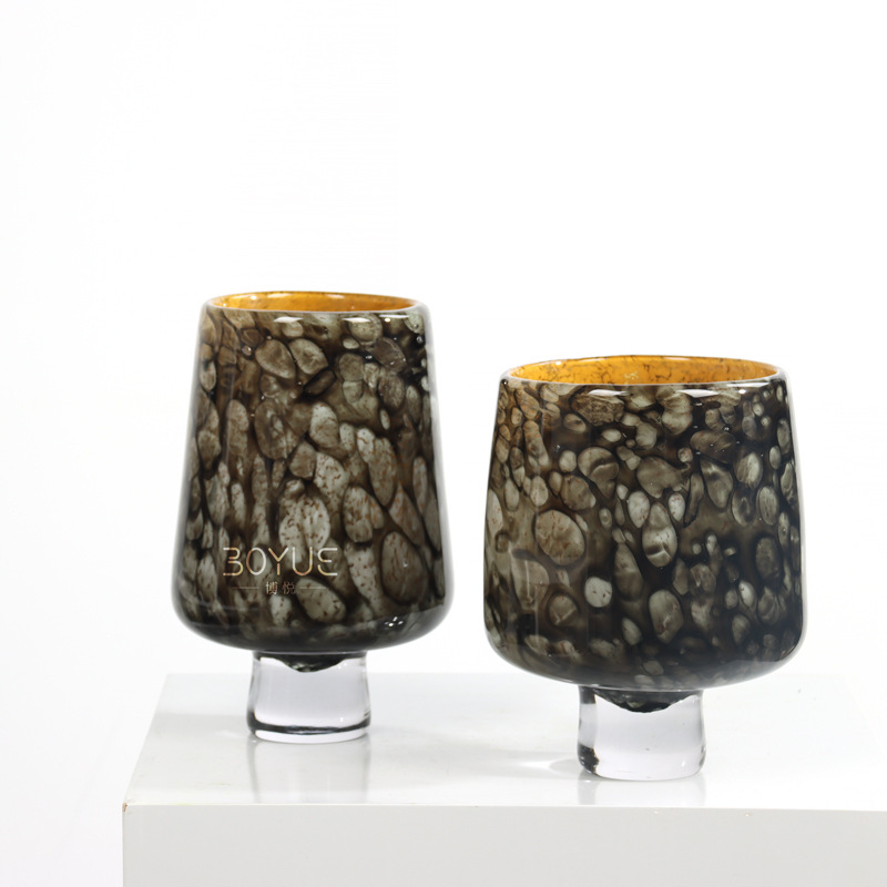 中古风孔雀绿纹琉璃花器样板间售楼处客厅餐桌家居软装饰品摆件