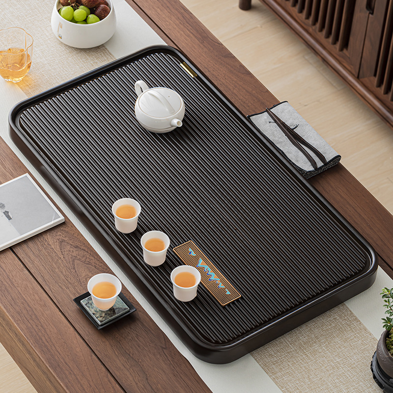 高端茶盘家用2024新款青山竹木茶托盘排水茶具干泡茶台茶海电木款