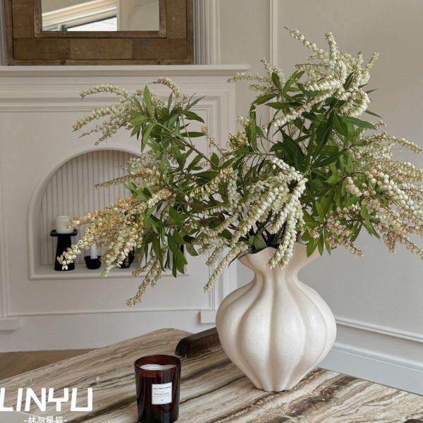 林与/法式大花瓶侘寂白色高级感摆件餐桌家居中古风复古艺术花器,家居饰品,花瓶,淘宝优惠券,粉丝福利购,淘宝优惠卷