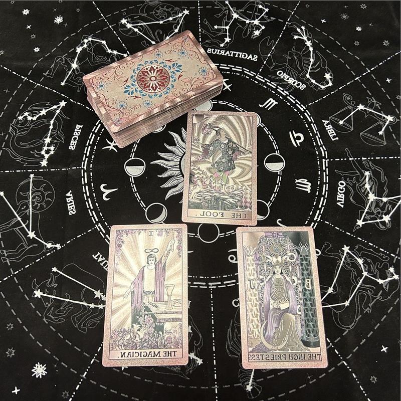 韦特塔罗 牌全套tarot78金箔牌 彩印塑料PVC防水防折新手初学塔罗