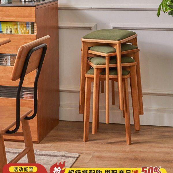 实木凳子餐凳家用椅子板凳可叠放圆凳软包凳伴读凳梳妆凳简约方凳,住宅家具,矮凳,淘宝优惠券,粉丝福利购,淘宝优惠卷