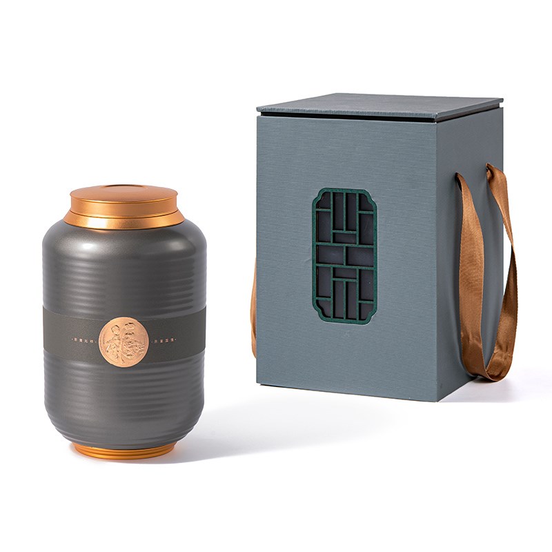 玻璃茶叶罐密封罐礼盒q新款创意满堂彩龙井绿茶包装盒空礼盒一斤