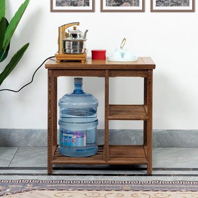 红木茶几鸡翅木茶水架实木烧水台新中式小茶桌边几原木茶水台整装