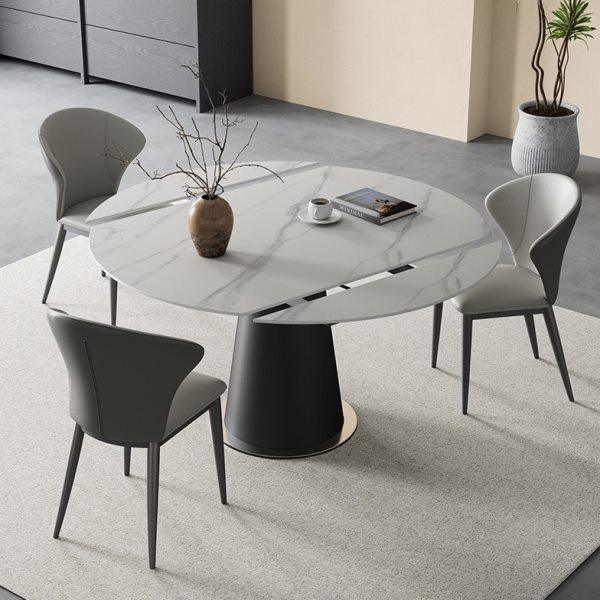 意式岩板餐桌可伸缩折叠饭桌椅现代简约多功能方圆两用小户型圆桌,住宅家具,岩板餐桌,淘宝优惠券,粉丝福利购,淘宝优惠卷