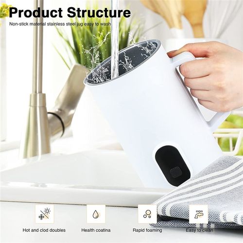 110V奶泡机家用小型自动打泡器B冷热双打搅拌杯咖啡拉花电动奶泡