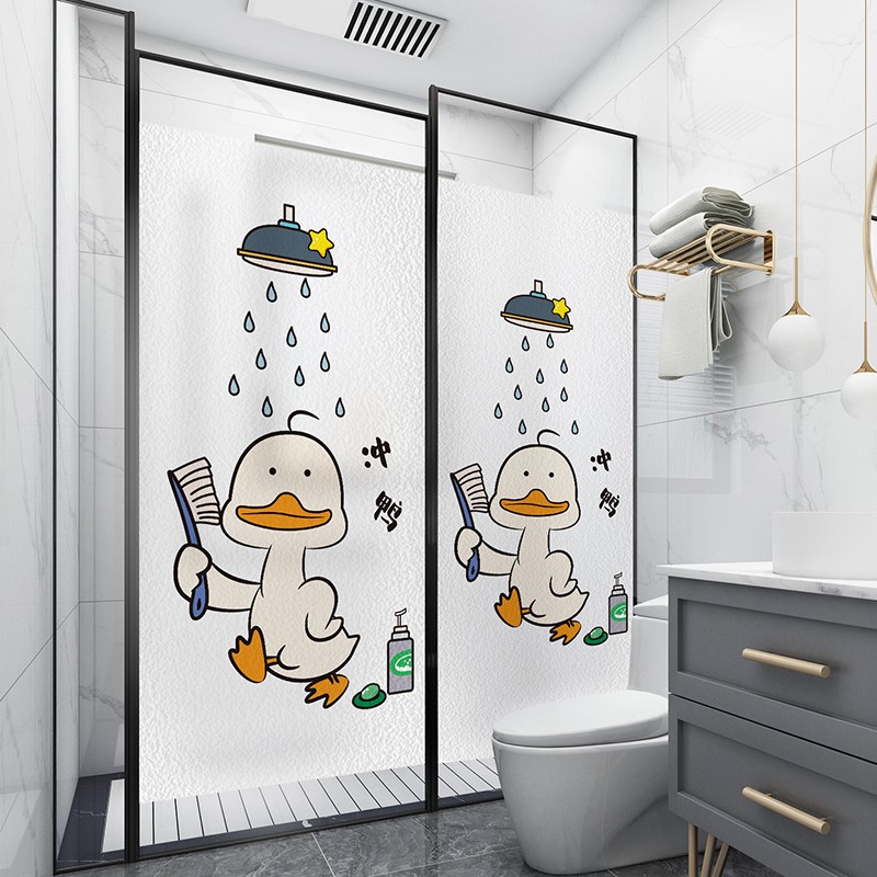 卫生间防窥玻璃贴膜推拉门贴纸浴室洗澡间磨砂窗花窗户贴纸防走光