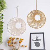 吊饰挂饰手工森系圆形铁圈环镂空挂饰挂毯 饰 新款 墙面装