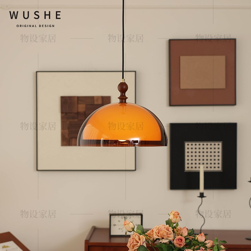 糖果餐厅吊灯法式中古风摇臂吊灯智能可移位一字长条吧台飞碟灯