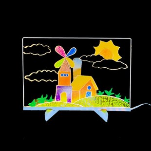 diy手绘画板灯材料包儿童手工节日led氛围发光写字板画画工具套装