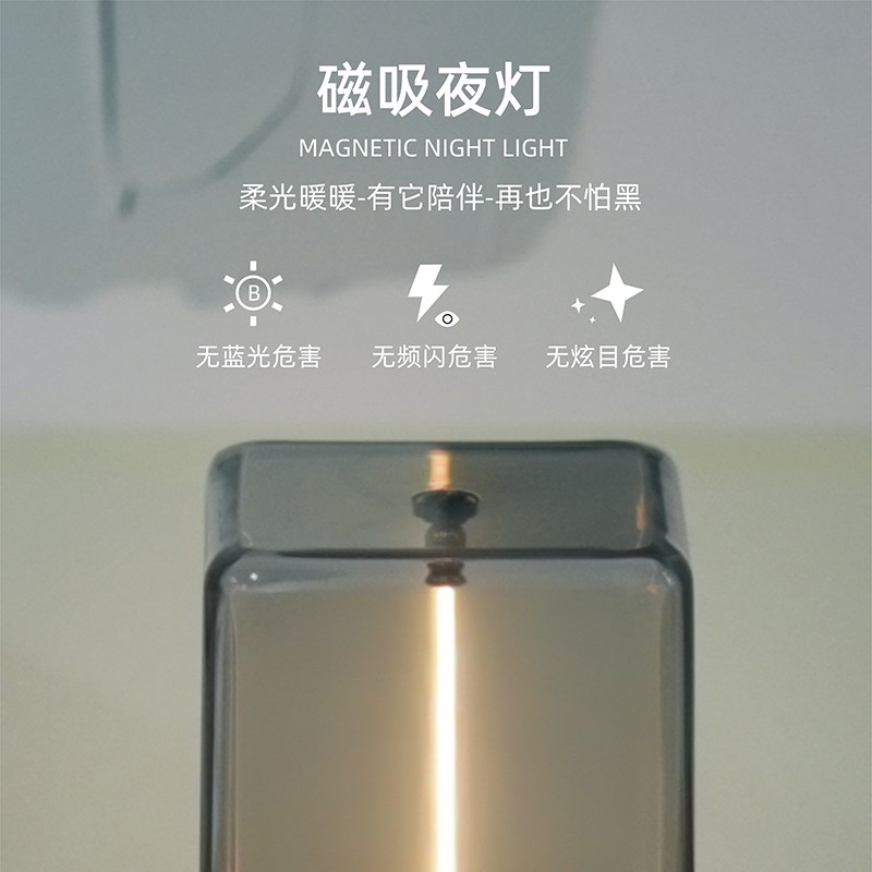 充电量子线氛围小夜灯卧室情调卧室睡眠床头灯礼物潮玩C口锂电池