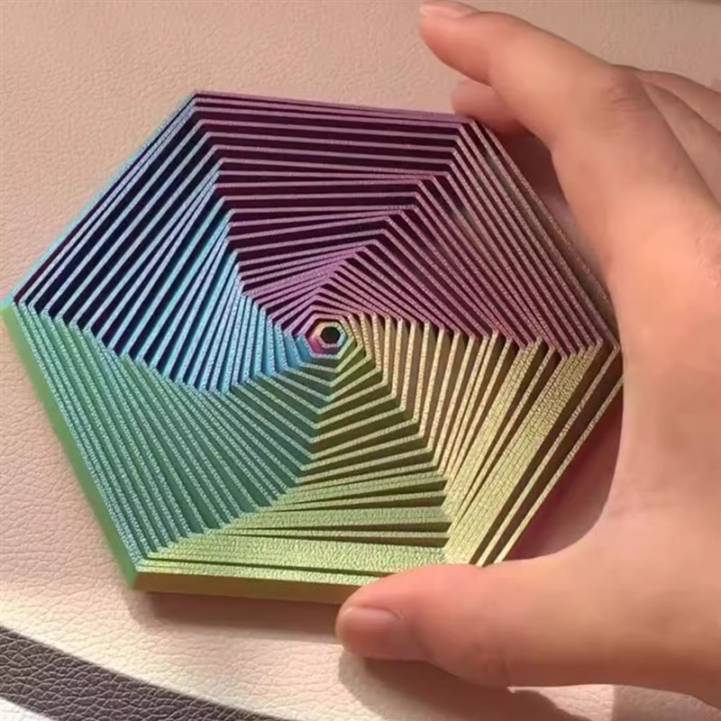 3d打印视错觉六边形玩具魔幻创意玩具益智可旋转变幻解压神器